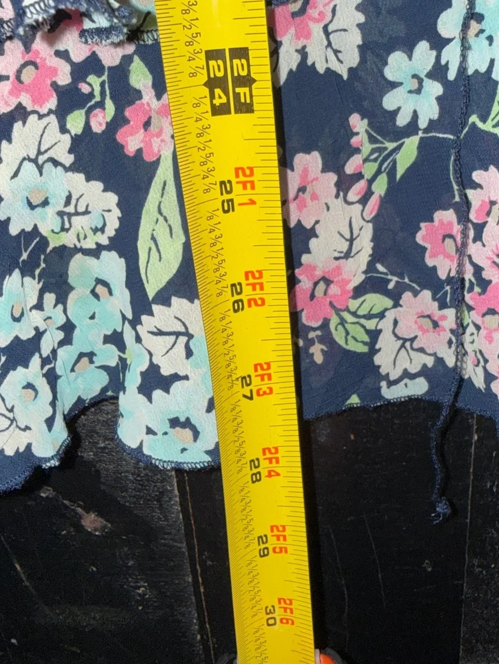 Sag Harbor Petite Floral Tiered Midi Skirt Black Pink Cottagecore Size PS